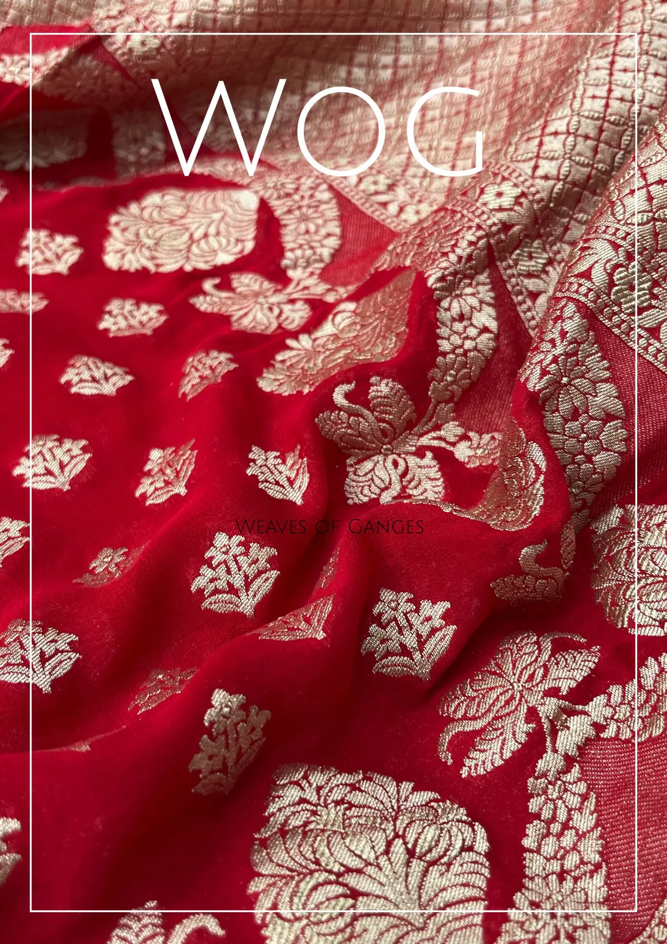 Red Khaddi georgette Saree