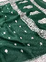 Banarasi Khaddi Chiffn Saree In Bottle Green Colour